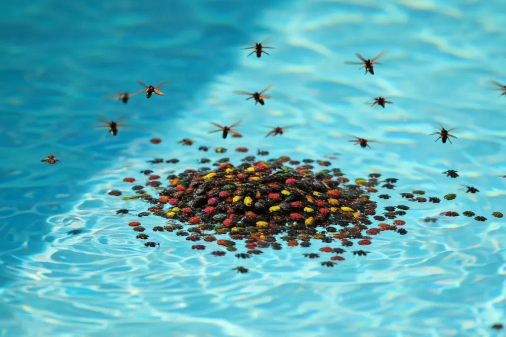 Insetos na Piscina